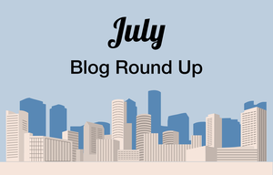 cartoon of boston skyline with july blog round up