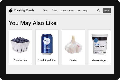Freshly Foods Website Product Recommendations