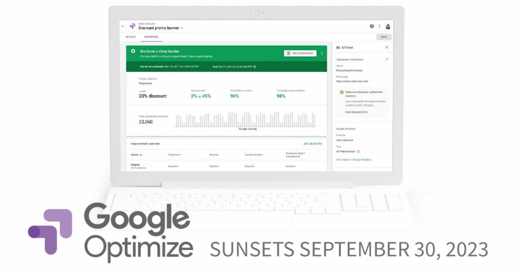 Google Optimize Dashboard Laptop